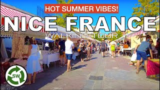 Nice France Walking Vlog | Most Popular Streets and Squares Tour in France | August 2021 (4K)