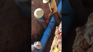 Fast Joint of Olive PVC-O Pipes with only 3 persons manually