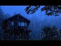 Rain Sounds for Deep Sleep - Heavy Rain and Thunder on the Roof in the Foggy Forest at Night #96