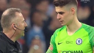 Carabao cup : Chelsea 0 (3) - 0 (4) Man City | ALL PENALTIES + KEPA INCIDENT, Refusal to be subbed