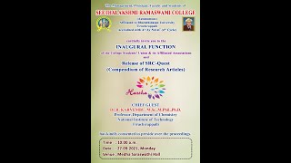 Seethalakshmi Ramaswami College | Inaugural Function | Live stream | 27-09-2021