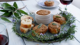 鶏レバーのクロスティーニ ◆◆ Chicken LIver Crostini (Crostini di Fegatini) ◆◆