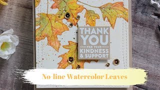 No Line Watercolor Leaves