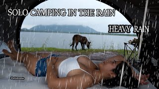 SOLO CAMPING IN THE RAIN - RELAXING IN TENT WITH SOUND OF RAIN - SOPHIA ADVENTURES