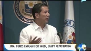 [NewsLife] DFA: Funds enough for Saudi, Egypt repatriation