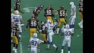 Rod Woodson uses Marvin Harrison as a blocking dummy to destroy Marshall Faulk