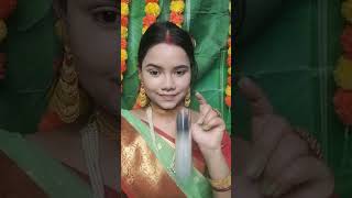 লাল সবুজ শাড়িতে অষ্টমী সকালের সাজ ❤️💚🤯😍✨ll Makeup Tutorial #youtubeshorts #viral#short #durga