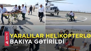 Laçında ağır yol qəzası: yaralılar helikopterlə Bakıya gətirildi - APA TV