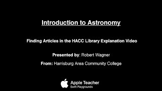 Finding Articles in the HACC Library Explanation Video
