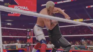 WWE 2K24 Cody Rhodes vs Kevin Owens WWE Championship Ladder match Royal Rumble 2025