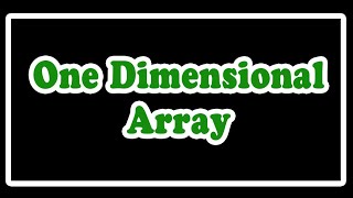 ONE DIMENSIONAL ARRAY WITH SAMPLES
