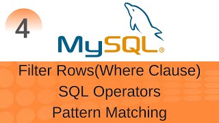 SQL Tutorial 4: Filtering Rows(Where Clause), Operators & Pattern Matching
