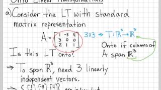 Linear Algebra Example Problems - Onto Linear Transformations