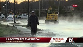 Large water main break in Birmingham's Ensley area could cause traffic issues