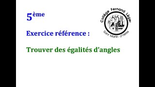 5ème-ER20-Trouver des égalités d'angles