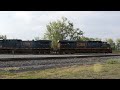 rare cn sd70i locomotive with a sd75i in deshler ohio leading a tanker consist then meets csx