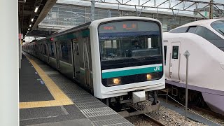 常磐線 E501系 K701編成 普通高萩行き 勝田駅入線・発車