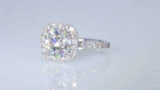 2.43CT Round Brilliant Diamond Odelia Halo GIA XXX Appr $25K $10950