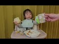 1歳2ヶ月が食パン1枚をまるかじり！後半ばあばの登場にテンション爆あがり｜大食い赤ちゃん｜離乳食