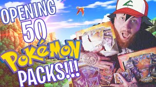 OPENING 50 POKEMON PACKS! (MY FIRST OPENING!) SO MANY LEGENDARIES!