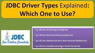 JDBC Driver Types Explained: Which One to Use?