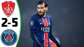 Stade Brestois vs PSG 2-5 Résumé - 2025