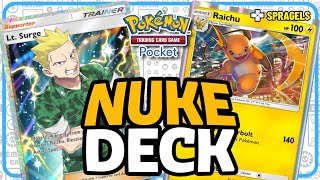 Lt Surge Raichu Deck One Hit KOs EX Pokemon | Pokemon TCG Pocket