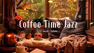 Rainy Jazz Cafe ☕ Smooth Piano Jazz Music \u0026 Rain Sounds⚡⛈