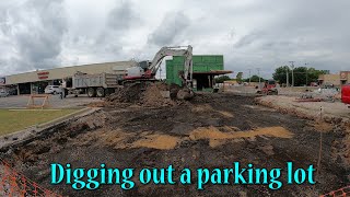 Tearing Out The Last Of The Parking Lot At Starbucks