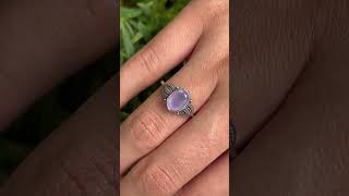 Bague vintage jade violet argent 925 / 1000 💟