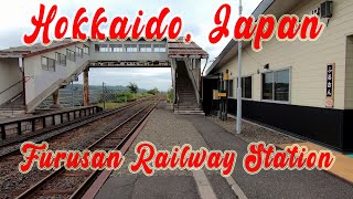 Walking in Hokkaido, Japan. Furusan Railway Station. ORANGE ua