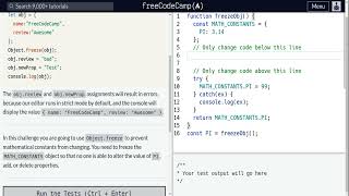 Lesson 3 | ES6 | Prevent Object Mutation