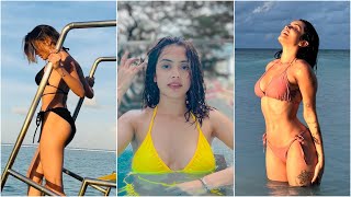 Niharika Tiwari | Beach Bikni | 4k Vertical closeup | #niharikatiwari #beach #bikniactress #insta