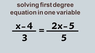 solving first degree equation in one variable