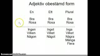 EvasSfi Adjektiv obestamd form