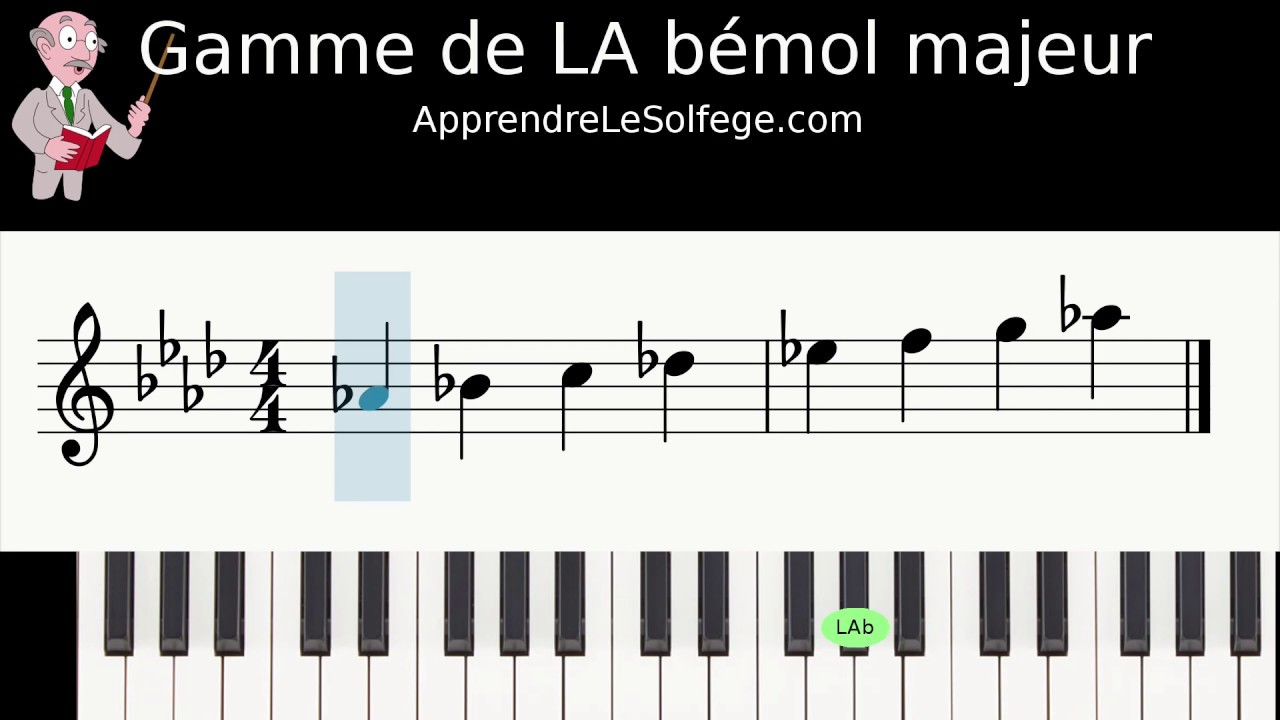 Gamme De LA Bémol Majeur - Apprendre Le Solfège - YouTube