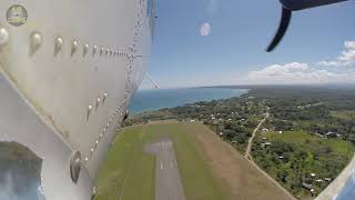 RARE Outboard Cam! Solomon Airlines Twin Otter Takeoff from Honiara towards Ramata Island [AirClips]