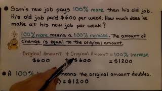 7th Grade Math 5.1a, Finding Percent Increase