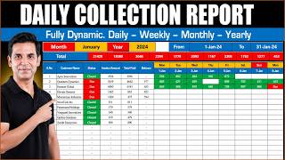 Daily Payment Collection Report in Excel 2024, Fully Dynamic | Payment Collection Sheet in Excel