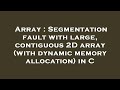 Array : Segmentation fault with large, contiguous 2D array (with dynamic memory allocation) in C