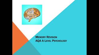 Memory - Revision