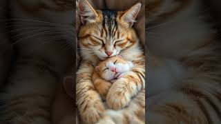 Cat and Hamster sleeping in Pure Love🐱💤😴✨”