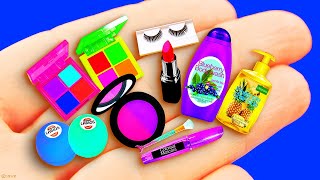 18 DIY Miniature Barbie Cosmetics ~ Lipstick, Eyeshadow palette, Mascara, Makeup kit and more!