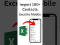 Import 100+ Contacts from Excel to Mobile