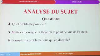 Premiere  Dissertation litteraire  elaboration d’un plan détaillé Français