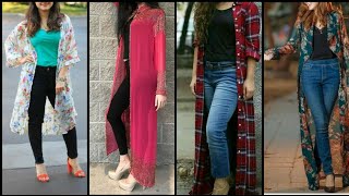 Shrug with jeans!! || Jean With shrug || Long Shrug With Jean Top || Top Shrug Designs