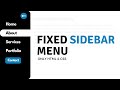 How to Make Fixed Sidebar Menu in HTML & CSS | Side Navigation Bar CSS