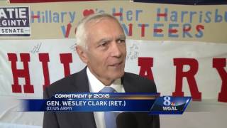 Retired 4-star Army General Wesley Clark in PA for Clinton