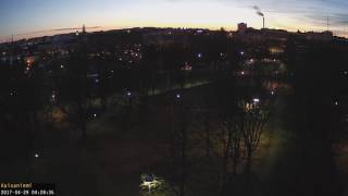 Timelapse: auringonnousu Kaisaniemessä 29.4.2917