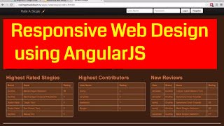 Responsive Web Design using AngularJS || Angular JS Tutorials